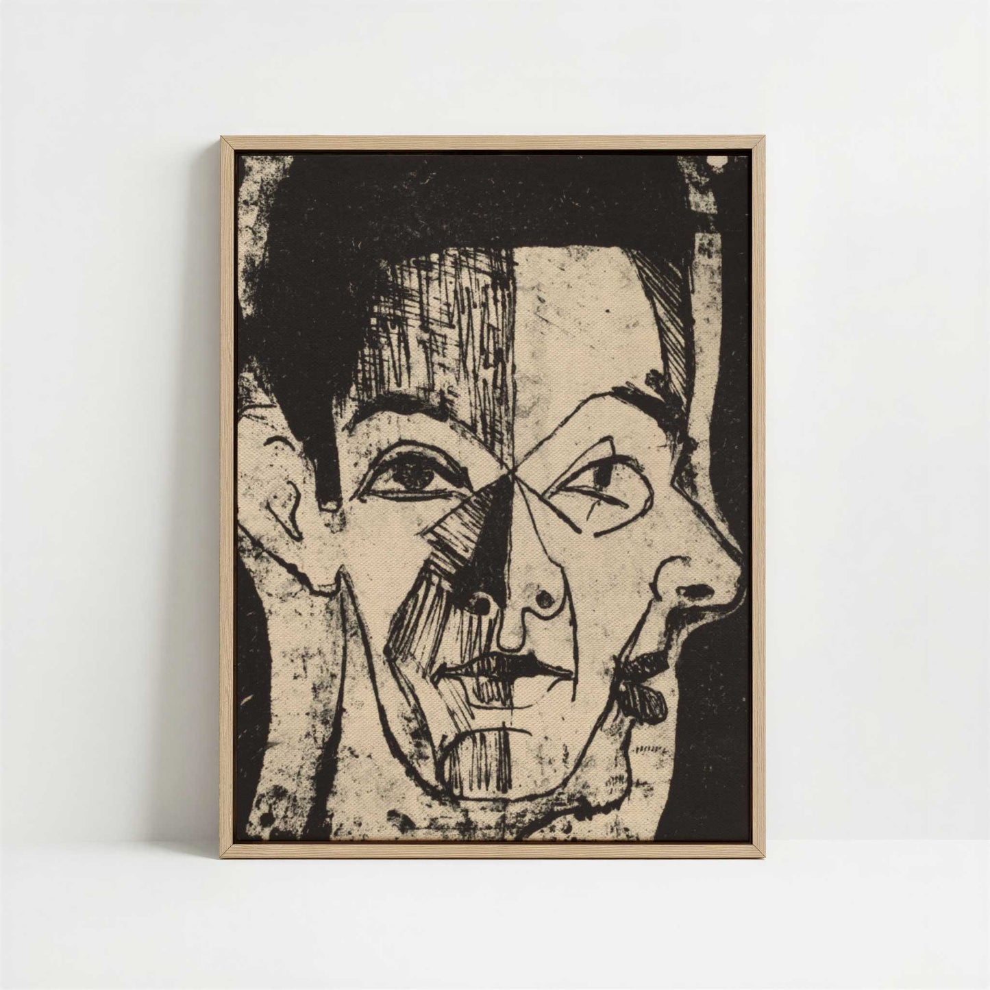 Framed Canvas - Framed canvas in oak color frame