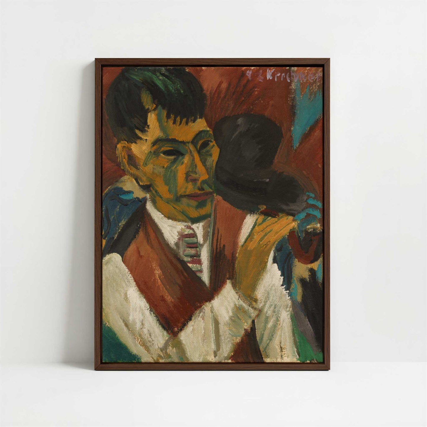 Framed Canvas - Framed canvas in dark wood color frame