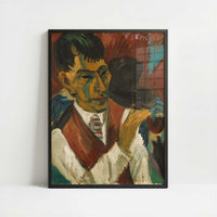 Head with Pipe (1913) by Ernst Ludwig Kirchner – Art Print - Art print in black frame
