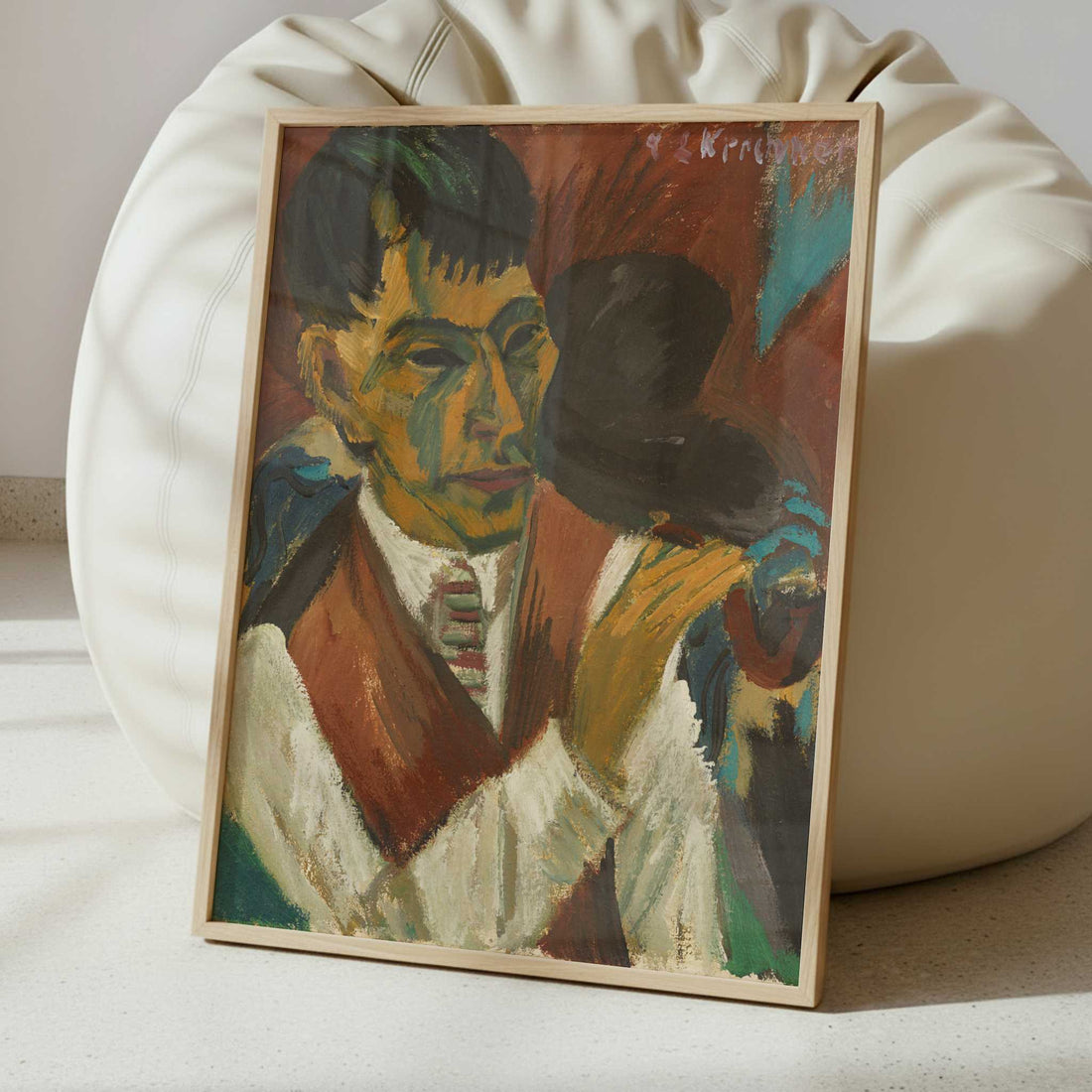 Head with Pipe (1913) by Ernst Ludwig Kirchner – Art Print - Interior inspiration