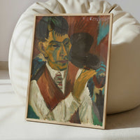 Head with Pipe (1913) by Ernst Ludwig Kirchner – Art Print - Interior inspiration