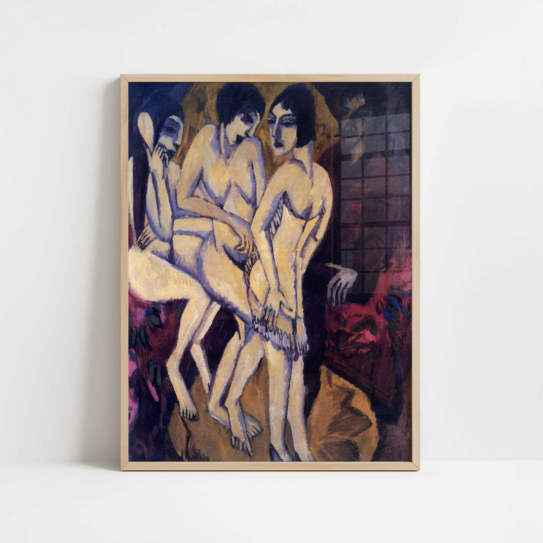Judgement of Paris (1913) by Ernst Ludwig Kirchner – Art Print - Art print in oak frame