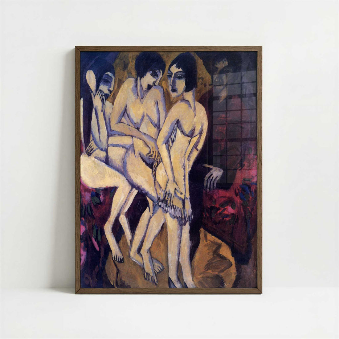 Judgement of Paris (1913) by Ernst Ludwig Kirchner – Art Print - Art print in dark wood frame
