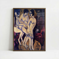 Judgement of Paris (1913) by Ernst Ludwig Kirchner – Art Print - Art print in dark wood frame