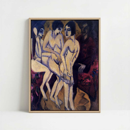 Framed Canvas - Framed canvas in oak color frame