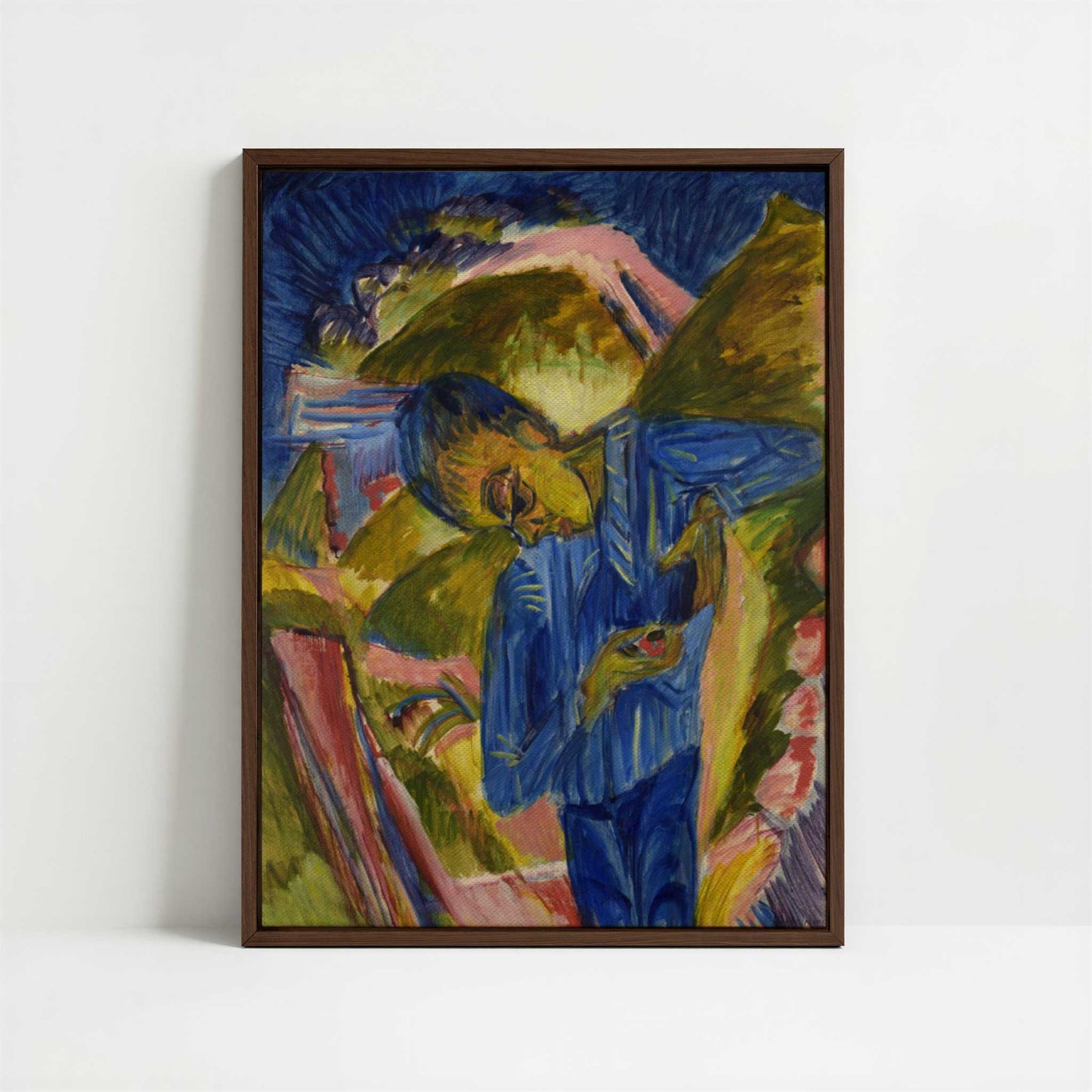 Framed Canvas - Framed canvas in dark wood color frame