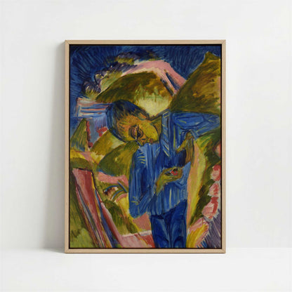 Framed Canvas - Framed canvas in oak color frame