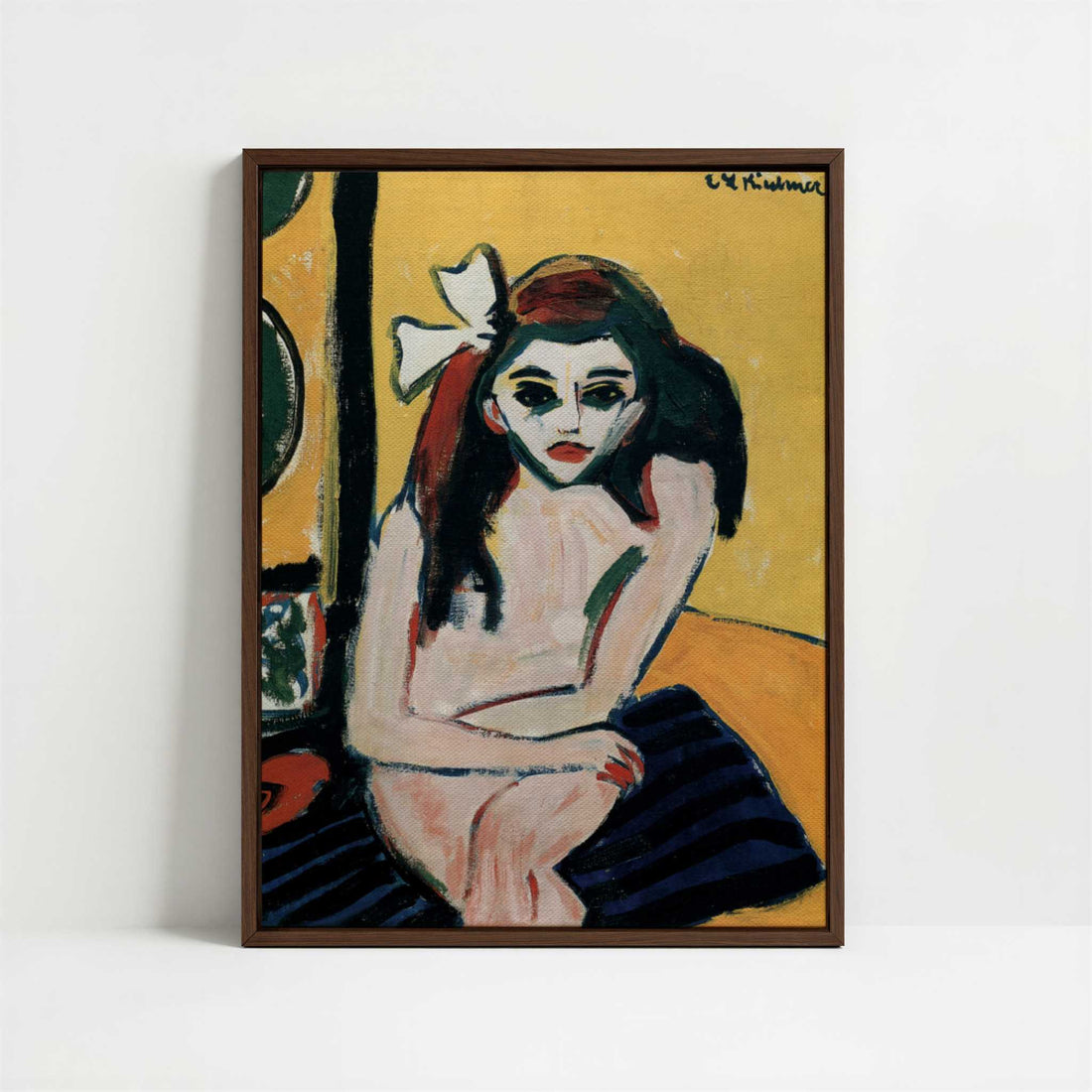 Framed Canvas - Framed canvas in dark wood color frame