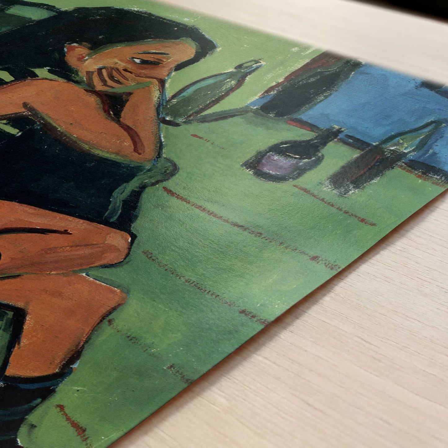 Marcella with Cat (1910) by Ernst Ludwig Kirchner – Art Print - Close-up detail of the art print