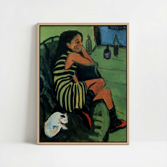 Framed Canvas - Framed canvas in oak color frame