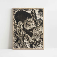 Martin Schmid (1917) by Ernst Ludwig Kirchner – Art Print - Art print in oak frame