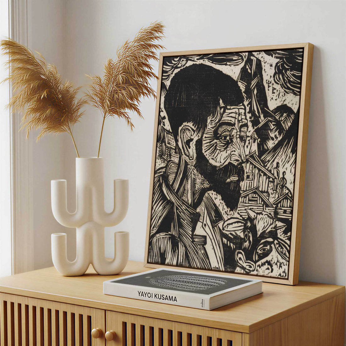Framed Canvas - Framed canvas in a stylish interior setting
