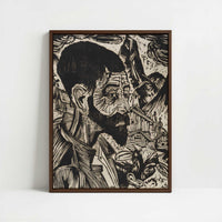 Framed Canvas - Framed canvas in dark wood color frame