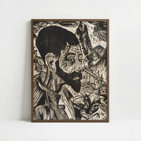 Martin Schmid (1917) by Ernst Ludwig Kirchner – Art Print - Art print in dark wood frame