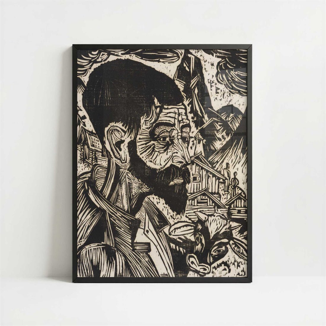 Martin Schmid (1917) by Ernst Ludwig Kirchner – Art Print - Art print in black frame