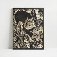 Martin Schmid (1917) by Ernst Ludwig Kirchner – Art Print - Art print in black frame