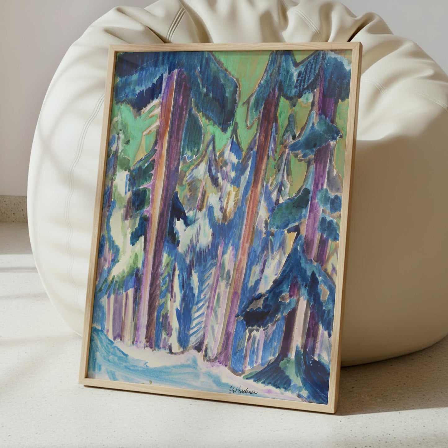 Mountain Firs in Winter (c.1924) by Ernst Ludwig Kirchner – Art Print - Interior inspiration