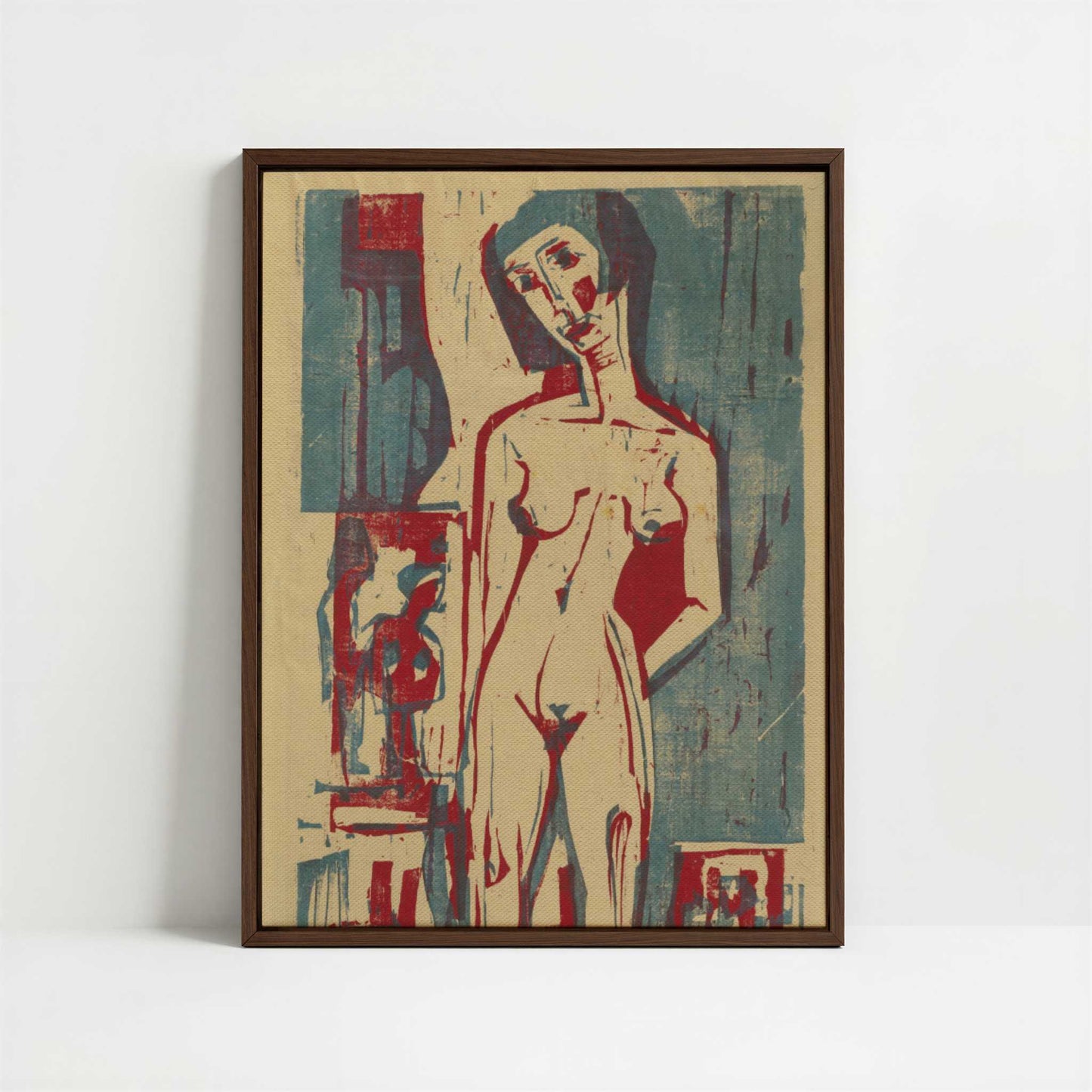Framed Canvas - Framed canvas in dark wood color frame