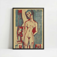Naked Lena (1924) by Ernst Ludwig Kirchner – Art Print - Art print in black frame
