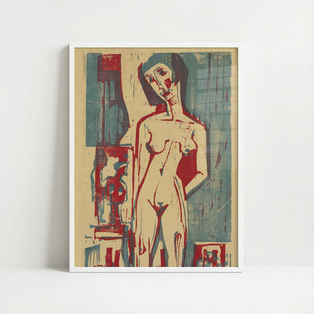 Naked Lena (1924) by Ernst Ludwig Kirchner – Art Print - Art print in white frame