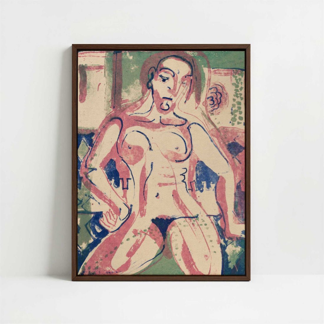 Framed Canvas - Framed canvas in dark wood color frame