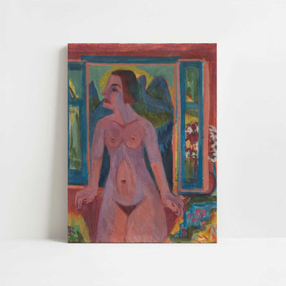 Nude Woman at Window (1922-23) by Ernst Ludwig Kirchner – Art Print - Unframed art print