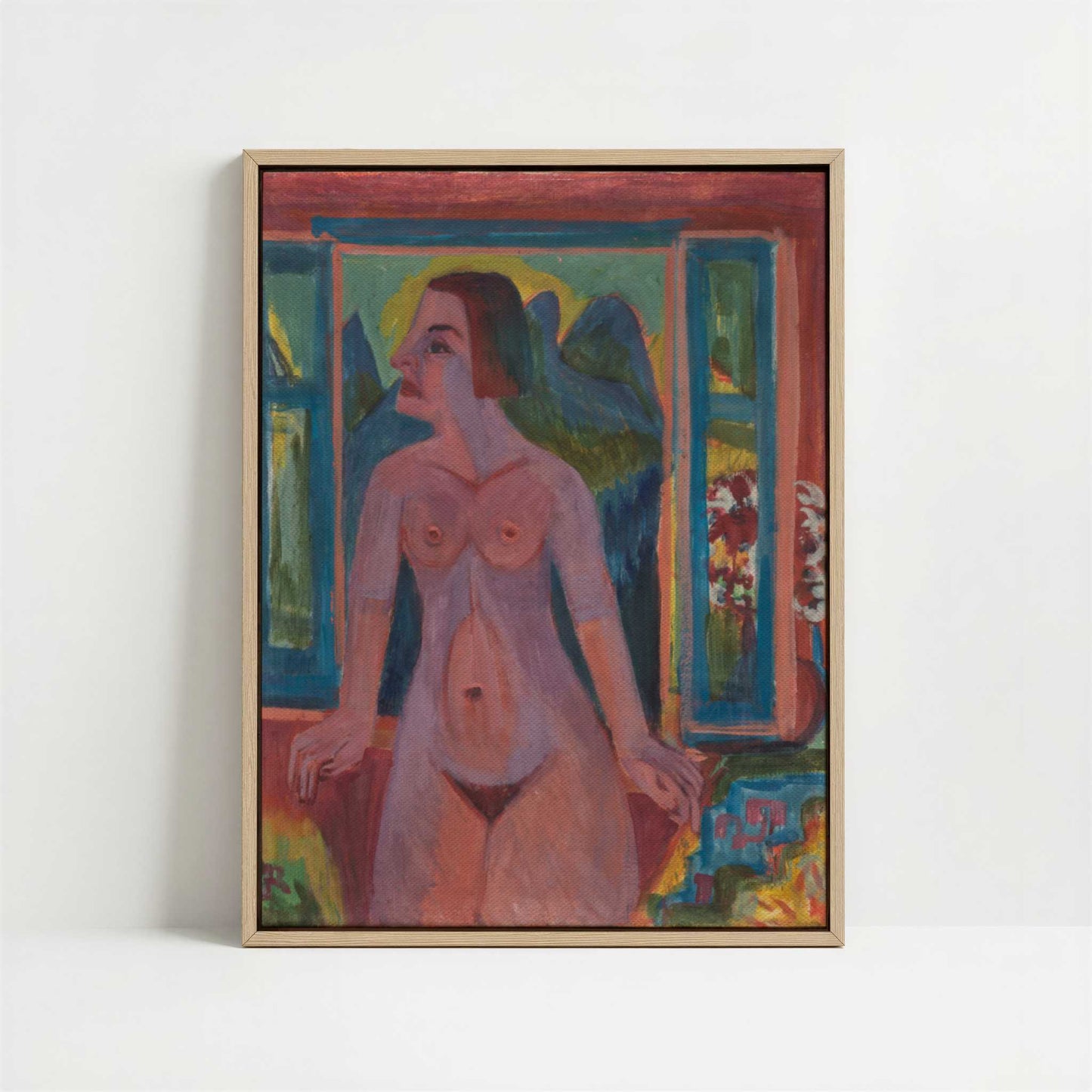 Framed Canvas - Framed canvas in oak color frame