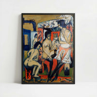 Nudes in Studio (1912) by Ernst Ludwig Kirchner – Art Print - Art print in black frame