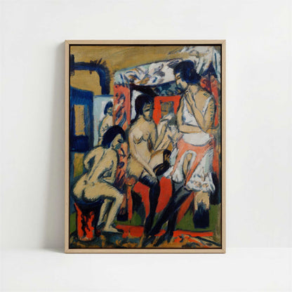 Framed Canvas - Framed canvas in oak color frame