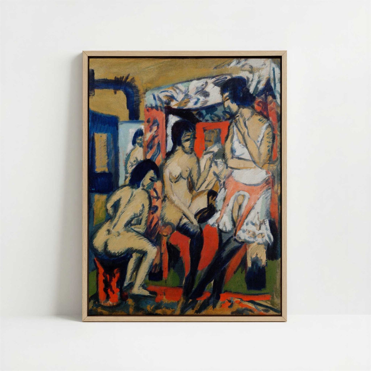 Framed Canvas - Framed canvas in oak color frame