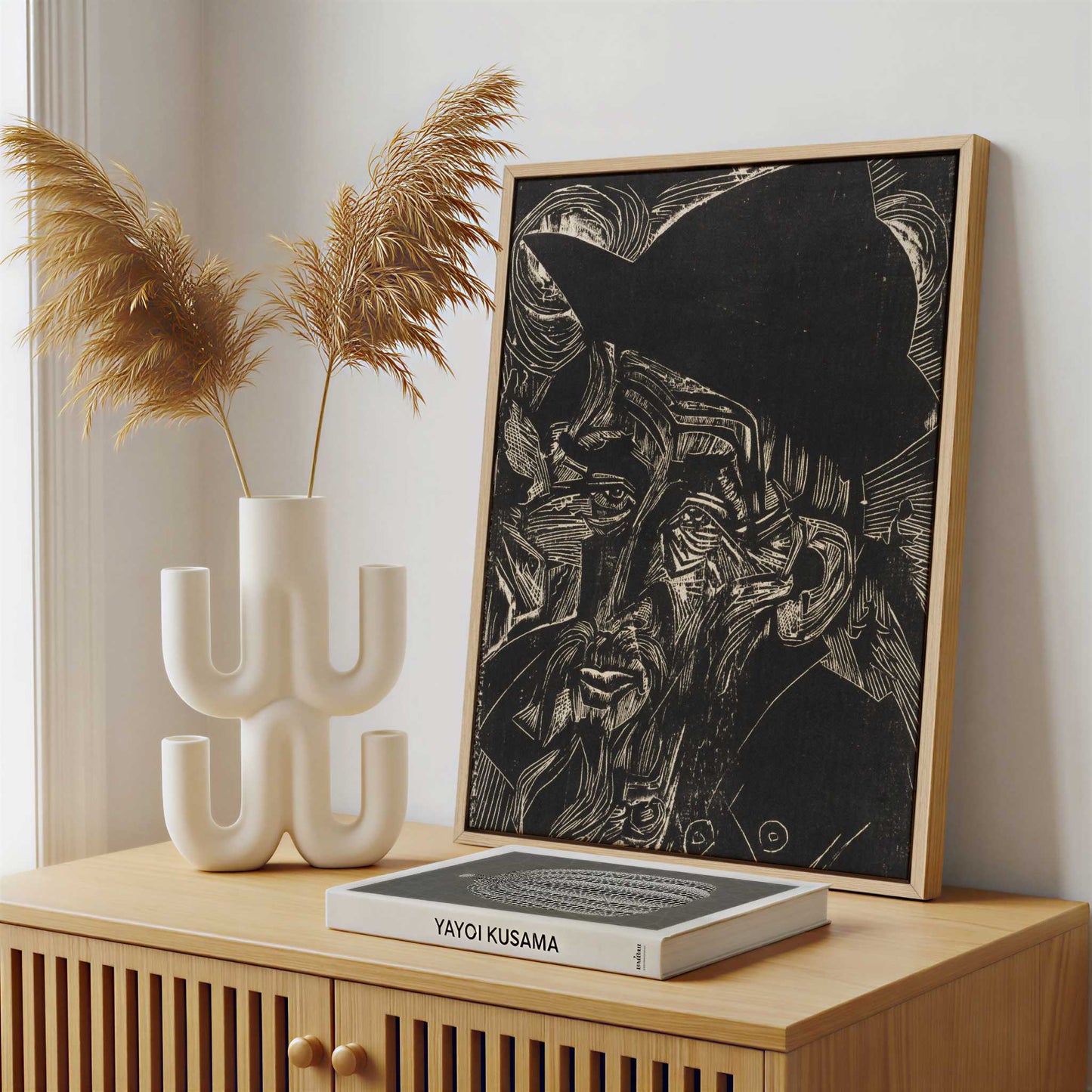 Framed Canvas - Framed canvas in a stylish interior setting