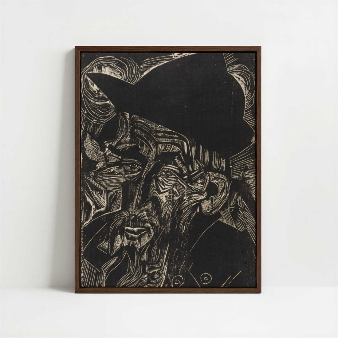 Framed Canvas - Framed canvas in dark wood color frame