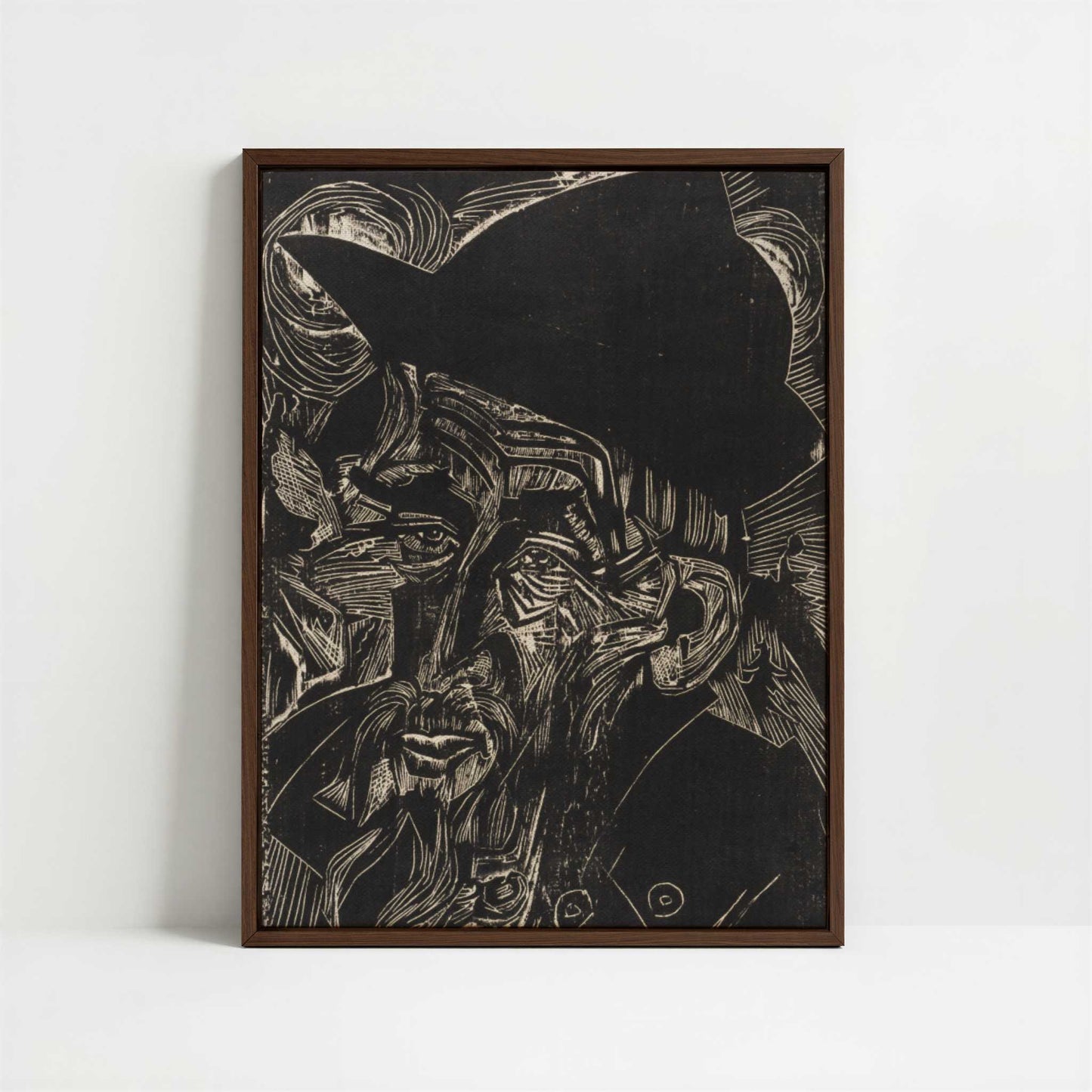Framed Canvas - Framed canvas in dark wood color frame