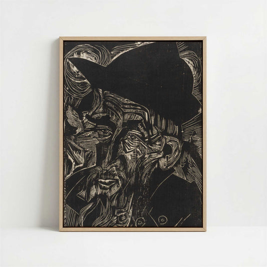 Framed Canvas - Framed canvas in oak color frame