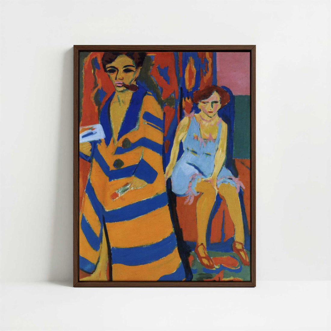 Framed Canvas - Framed canvas in dark wood color frame