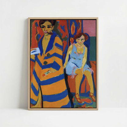 Framed Canvas - Framed canvas in oak color frame