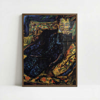 Portrait of Hans Frisch (1907) by Ernst Ludwig Kirchner – Art Print - Art print in dark wood frame