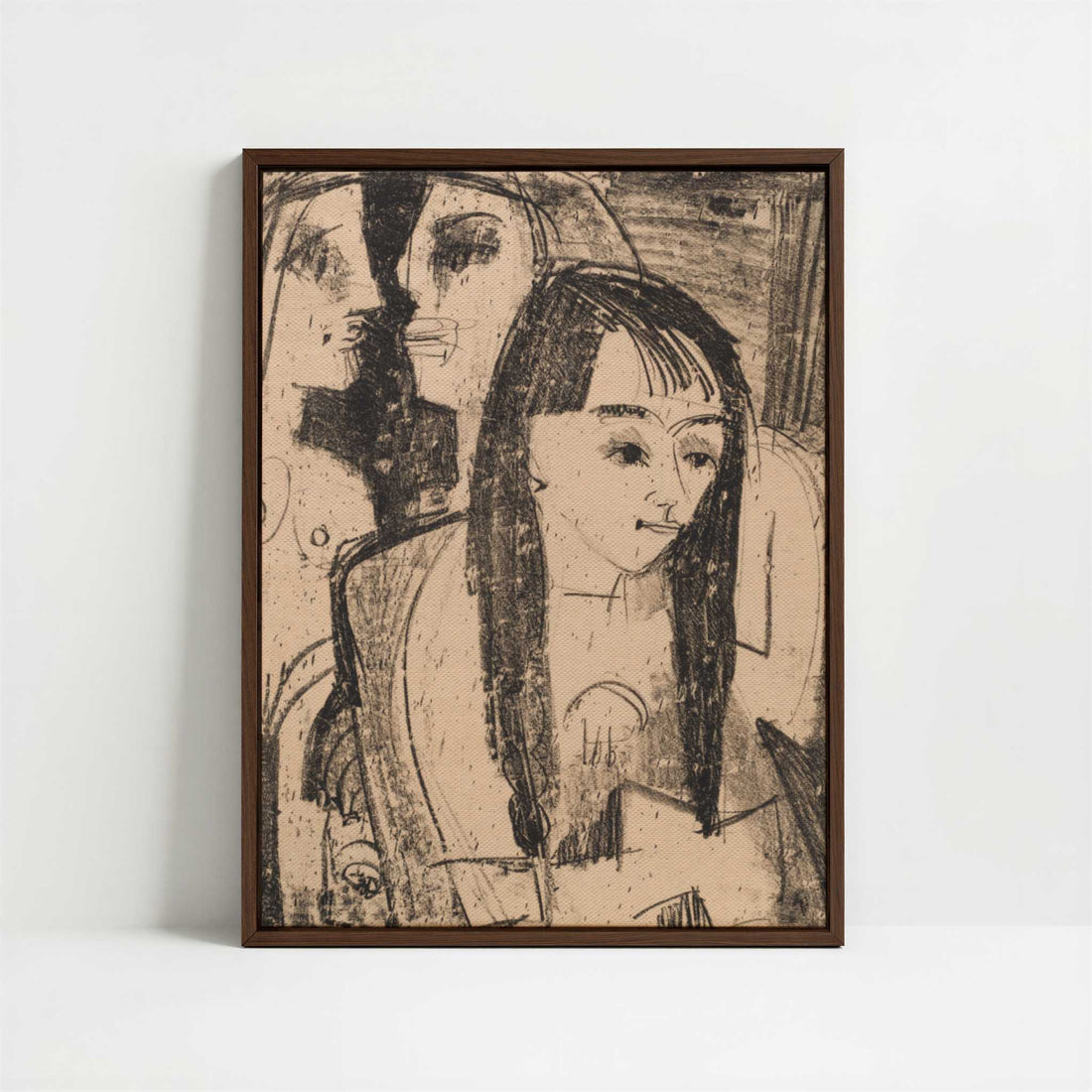 Framed Canvas - Framed canvas in dark wood color frame