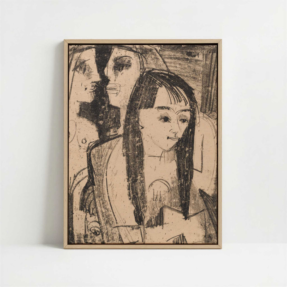 Framed Canvas - Framed canvas in oak color frame