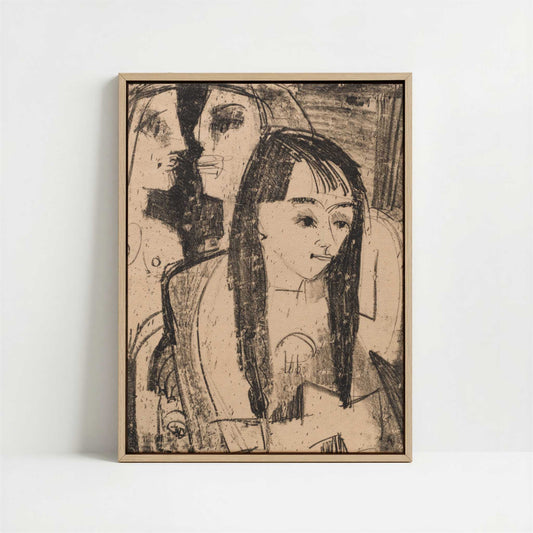 Framed Canvas - Framed canvas in oak color frame