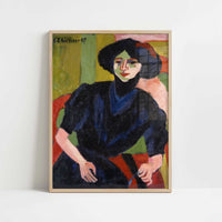 Portrait of a Woman (1911) by Ernst Ludwig Kirchner – Art Print - Art print in oak frame