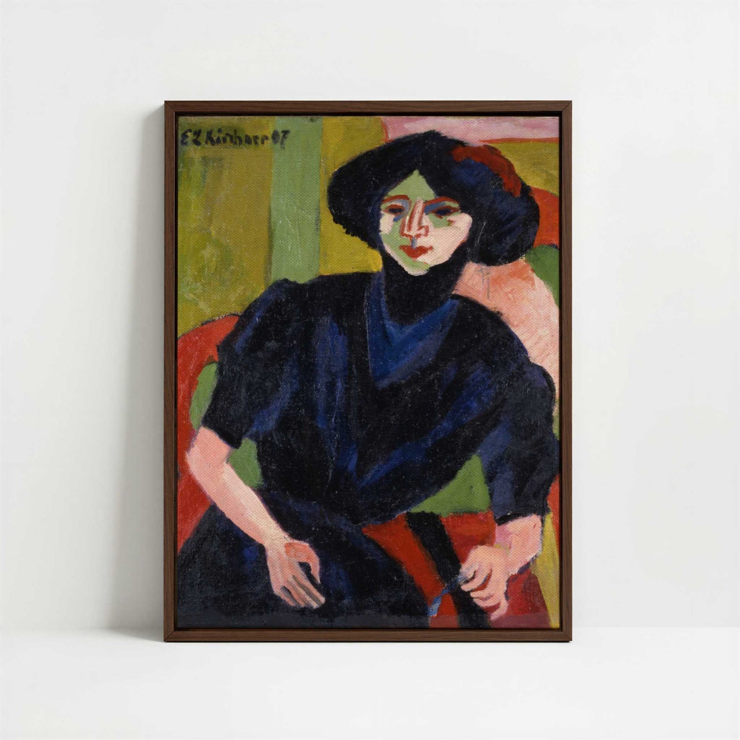 Framed Canvas - Framed canvas in dark wood color frame