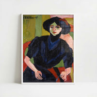 Portrait of a Woman (1911) by Ernst Ludwig Kirchner – Art Print - Art print in white frame