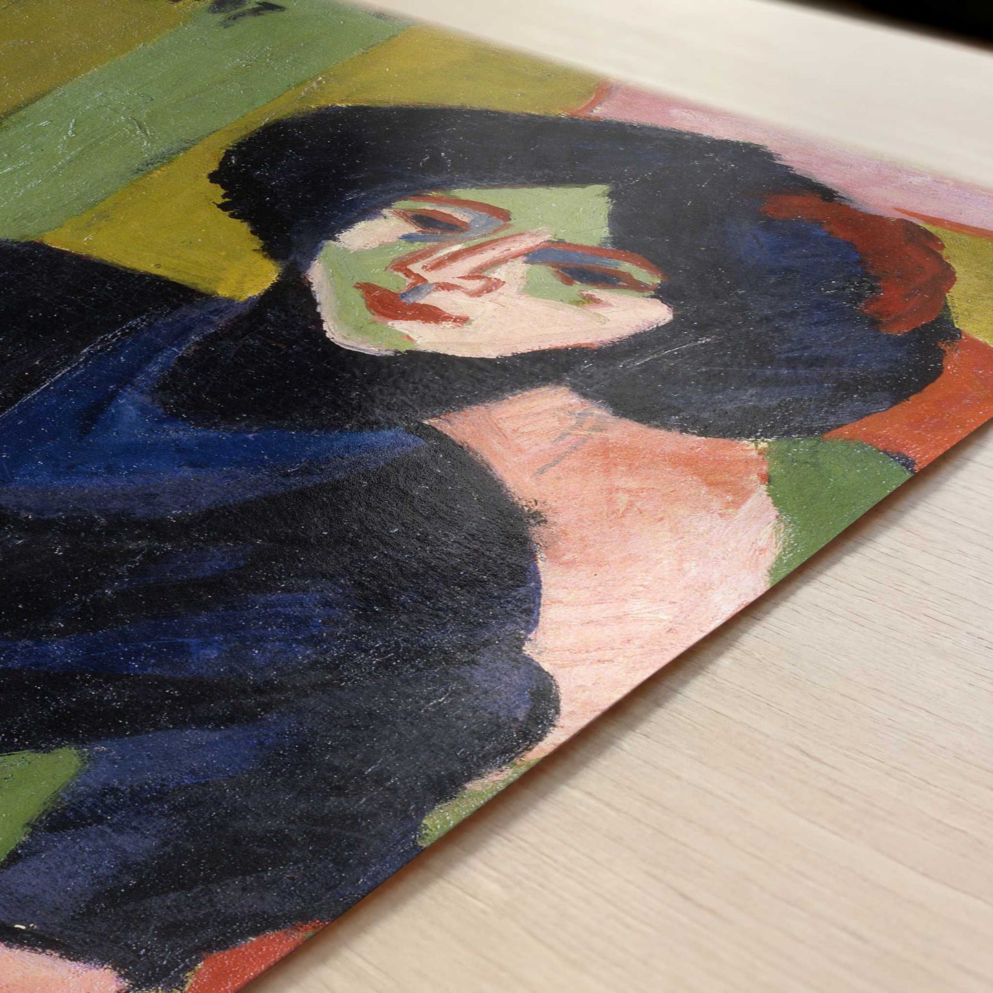 Portrait of a Woman (1911) by Ernst Ludwig Kirchner – Art Print - Close-up detail of the art print