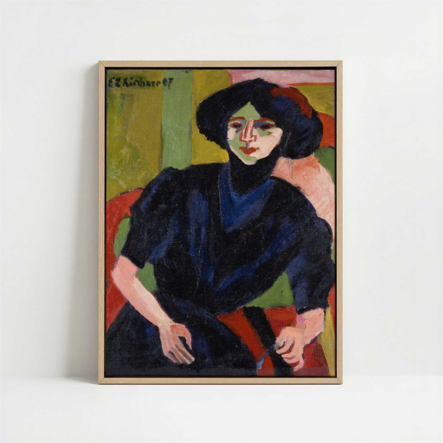 Framed Canvas - Framed canvas in oak color frame