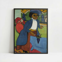 Portrait of a Woman (c.1911) by Ernst Ludwig Kirchner – Art Print - Art print in black frame