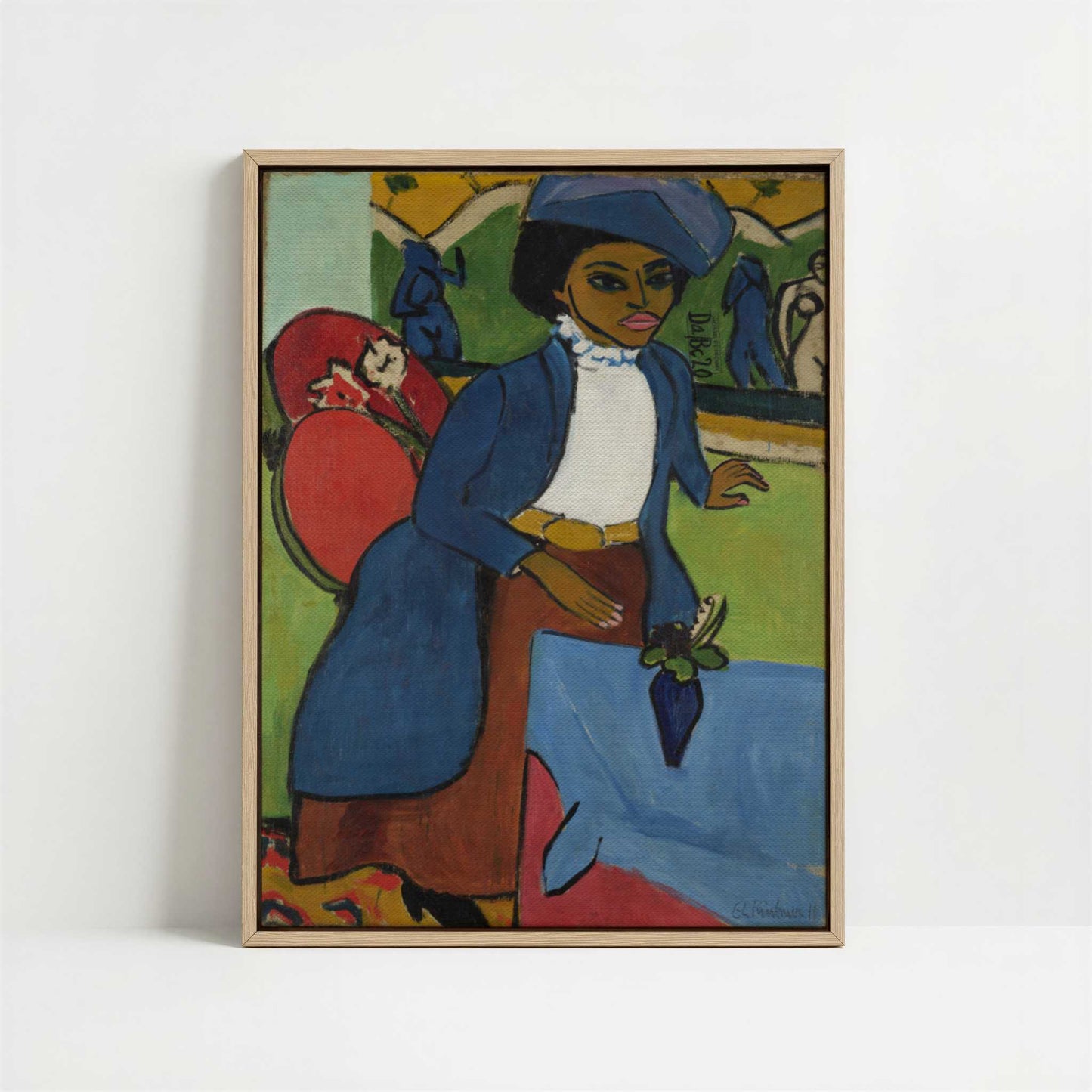 Framed Canvas - Framed canvas in oak color frame