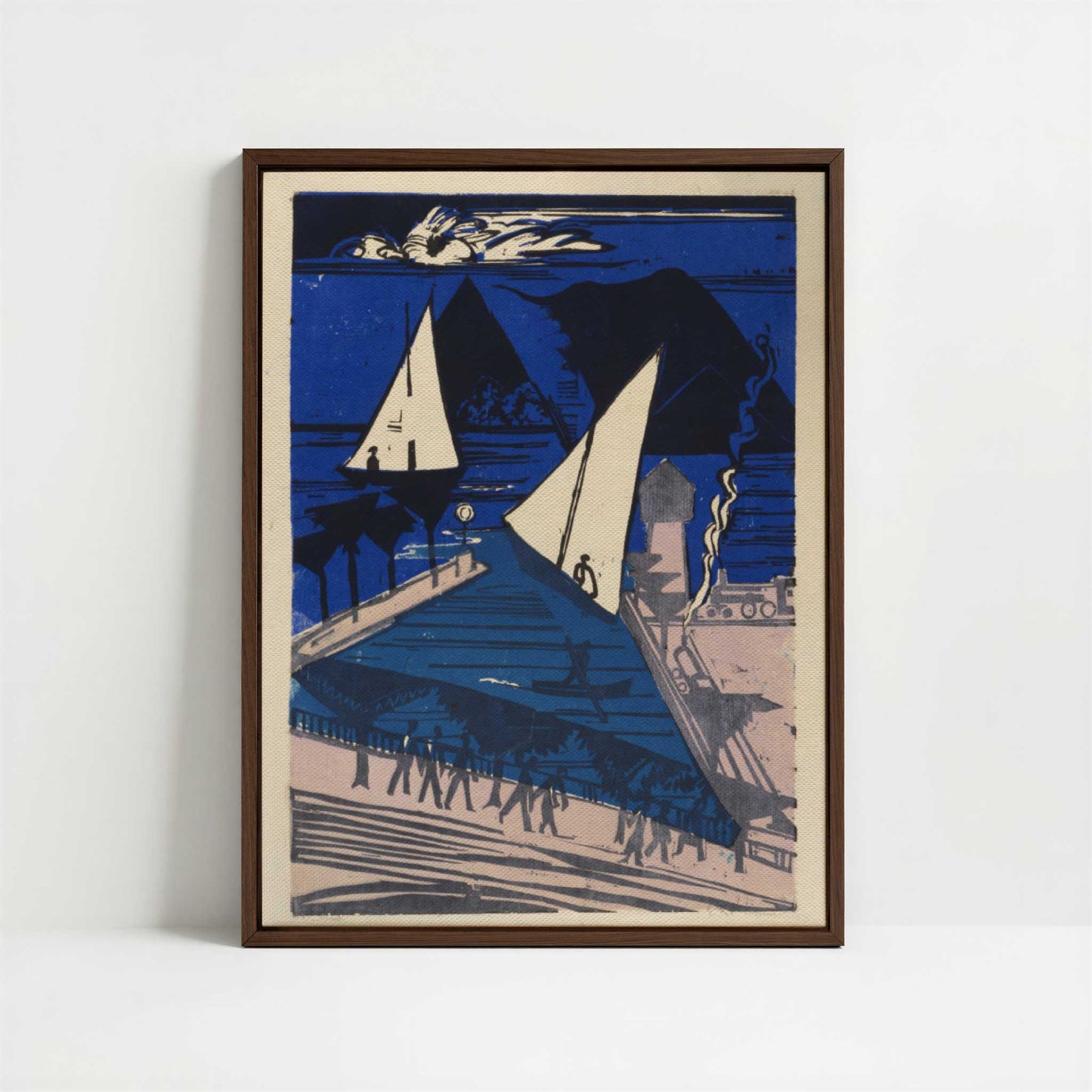 Framed Canvas - Framed canvas in dark wood color frame