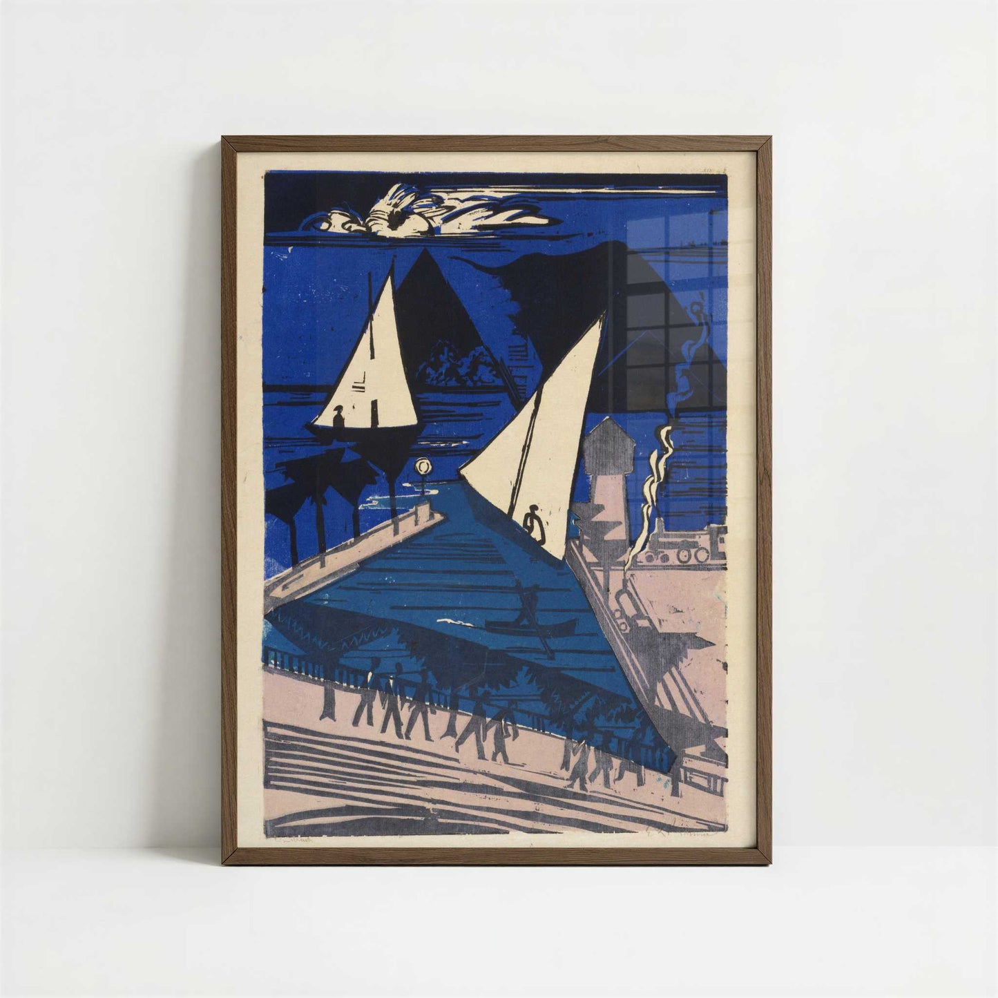 Rapperswil (1933) by Ernst Ludwig Kirchner – Art Print - Art print in dark wood frame