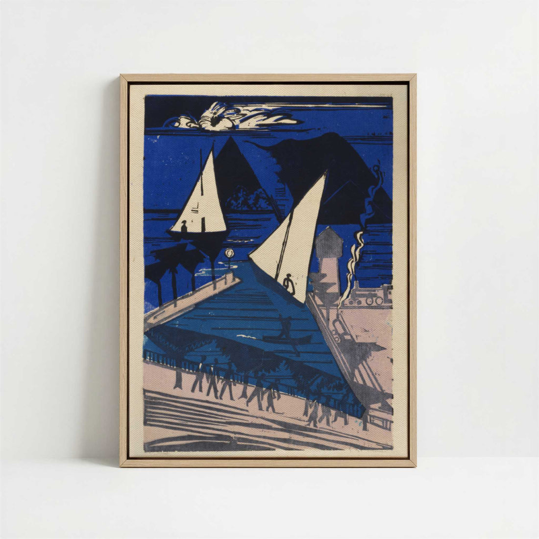 Framed Canvas - Framed canvas in oak color frame